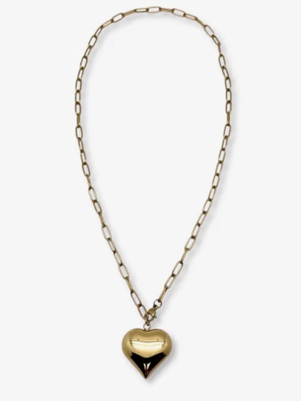 Gold Heart Locket Pendant Necklace